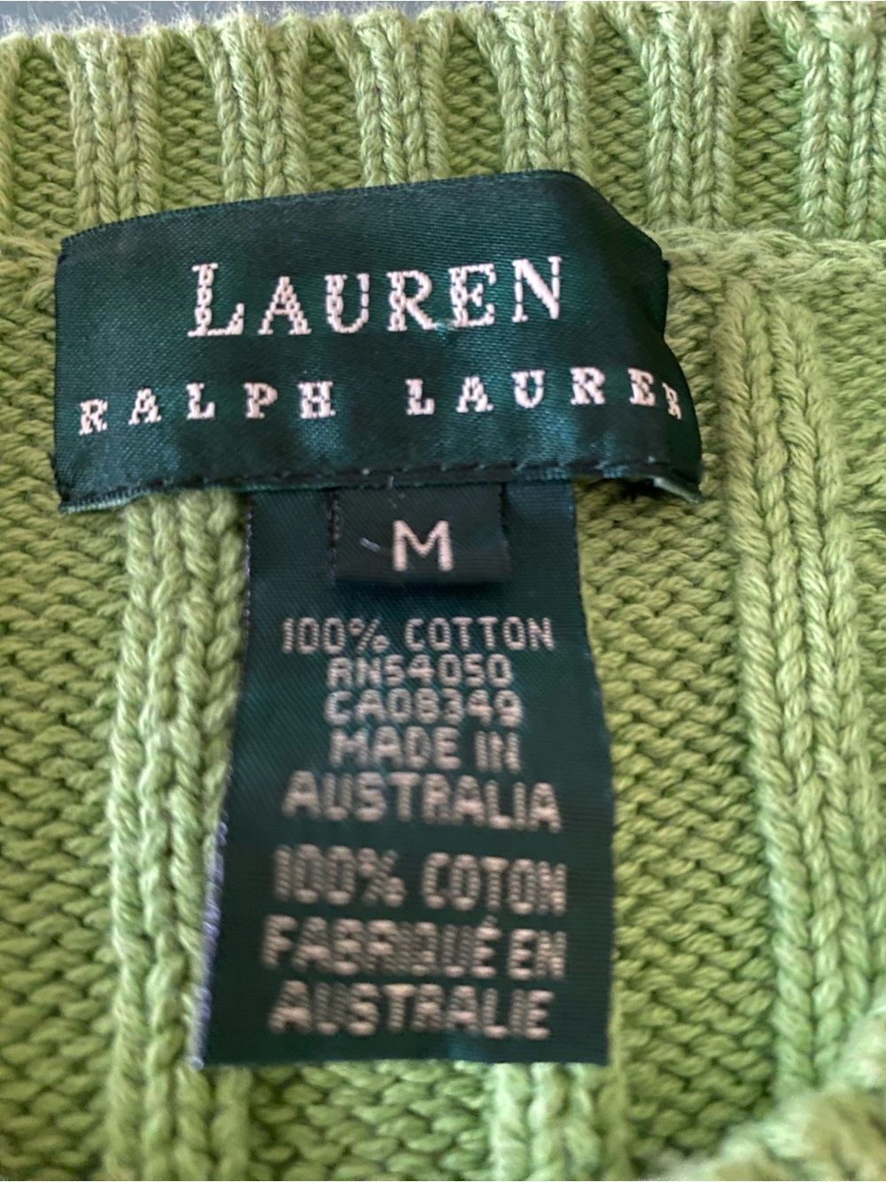 Women’s Lauren Ralph Lauren Light Green Cable Knit Crewneck Sweater - Picture 3 of 7